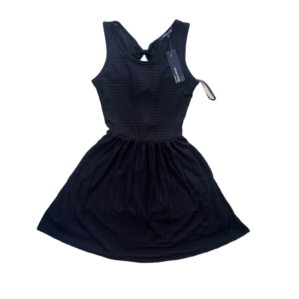 Ocean Drive Junior’s Size Medium Navy Sleeveless Sheer Bow Back Tank Dress A1046